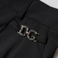 Black Polyester High Waist Dress Pants
