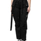 Black Cotton High Waist Cargo Pants