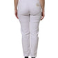 White Cotton High Waist Skinny Denim Jeans