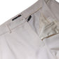 White Wool Mid Waist Wide Leg Pants