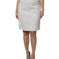 White High Waist Knee Length Pencil Skirt