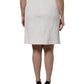 White High Waist Knee Length Pencil Skirt