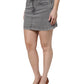 Gray Cotton Stretch Mid Waist Denim Mini Skirt