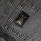 Gray Cotton Stretch Mid Waist Denim Mini Skirt