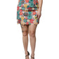 Multicolor Floral Lace High Waist Mini Skirt