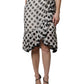 White Black Polka Dots Knee Length Skirt