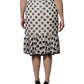 White Black Polka Dots Knee Length Skirt