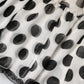 White Black Polka Dots Knee Length Skirt