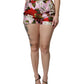 Pink Floral Print High Waist Hotpants Short