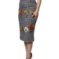 Multicolor Floral Print High Waist Pencil Cut Skirt