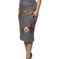Multicolor Floral Print High Waist Pencil Cut Skirt
