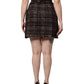 Multicolor High Waist Tartan Tweed Pencil Cut Skirt