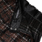Multicolor High Waist Tartan Tweed Pencil Cut Skirt