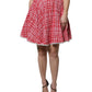 Red White High Waist A-line Above Knee Skirt