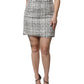 White Black High Waist Tartan Tweed Mini Skirt
