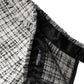 White Black High Waist Tartan Tweed Mini Skirt
