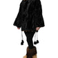 Black Lamb Fur Short Women Coat Jacket