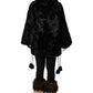 Black Lamb Fur Short Women Coat Jacket