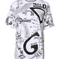 White Graffiti Print Cotton Crew Neck T-shirt