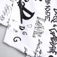 White Graffiti Print Cotton Crew Neck T-shirt