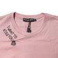 Pink Logo Print Cotton Crew Neck T-shirt