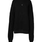 Black Cotton Crew Neck Sweatshirt Sweater