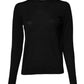 Black Wool Knit Crew Neck Pullover Sweater