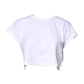 White Cotton Crew Neck Cropped T-shirt Top