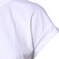 White Cotton Crew Neck Cropped T-shirt Top