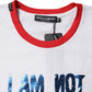 White Graphic Print Cotton Crew Neck T-shirt