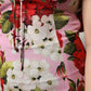 Pink Floral Silk Short Sleeves Blouse Top