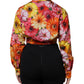 Multicolor Floral Cotton Cropped Blouse Top
