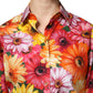 Multicolor Floral Cotton Cropped Blouse Top