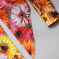 Multicolor Floral Cotton Cropped Blouse Top