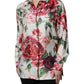 White Floral Silk Lounge Sleepwear Blouse Top
