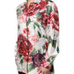 White Floral Silk Lounge Sleepwear Blouse Top