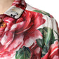 White Floral Silk Lounge Sleepwear Blouse Top