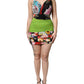 Multicolor Floral Patchwork Fitted Mini Dress