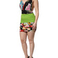 Multicolor Floral Patchwork Fitted Mini Dress