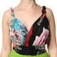 Multicolor Floral Patchwork Fitted Mini Dress