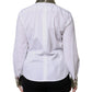 White Cotton Long Sleeves Sequin Shirt Top