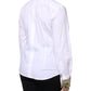 White Cotton Long Sleeves Sequin Shirt Top