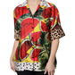 Multicolor Watermelon Collared Shirt Top