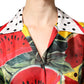 Multicolor Watermelon Collared Shirt Top