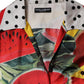 Multicolor Watermelon Collared Shirt Top