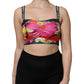 Multicolor Floral Sleeveless Bustier Cropped Top