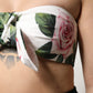 White Floral Print Cropped Bustier Corset Top