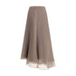 Silk crêpe midi Skirt