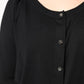 Black Button Down Short Sleeve Blouse Top