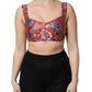 Red Floral Brocade Cropped Bustier Corset Top